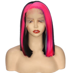 14 Inch Multi-Color 13x2.5 Front Lace Straight Wig With Baby Hair
