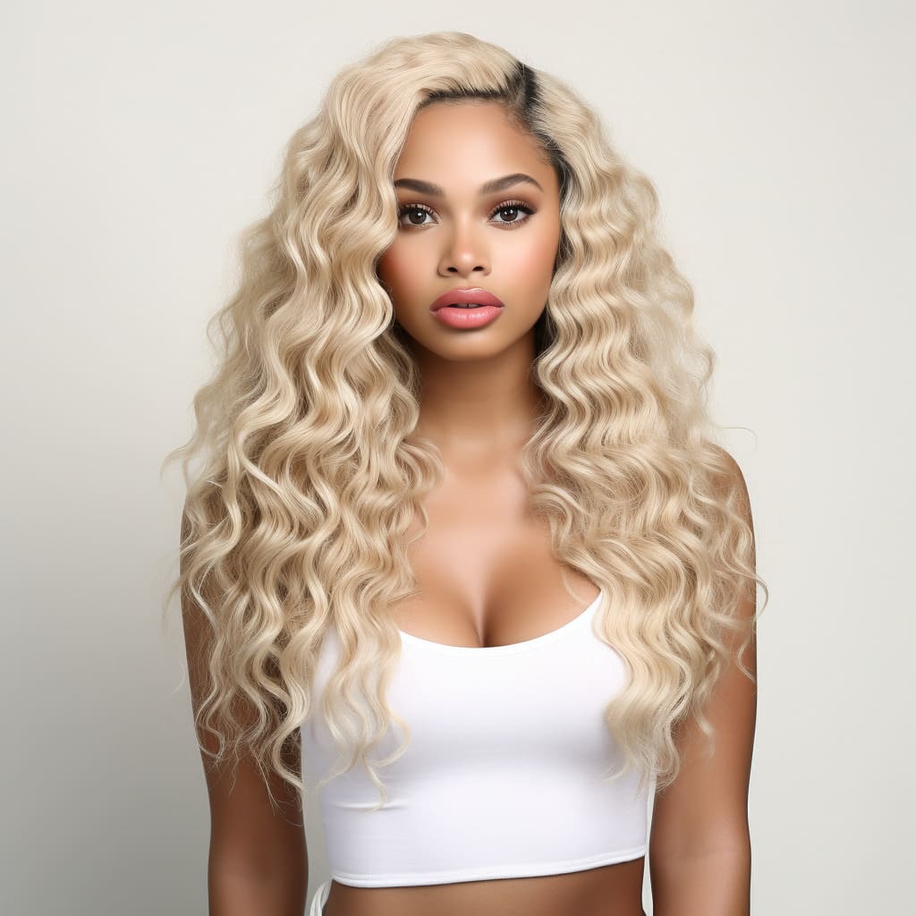 Blonde Curly Wavy Wig