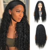 26 Inch Long Black Afro Kinky Curly Headband Wig