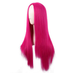 28 Inch Magenta Long Straight Wig for Cosplay