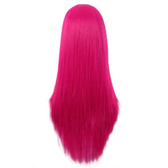 28 Inch Magenta Long Straight Wig for Cosplay