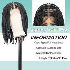 360° Full Lace Box Braided Bob Wig with Baby Hair for Black Ladies