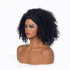 Black Afro Curly Fashion Headband Wig for Black Women