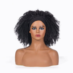 Black Afro Curly Fashion Headband Wig for Black Women