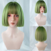 Blunt Cut Short Straight Bob Wig with Bangs
