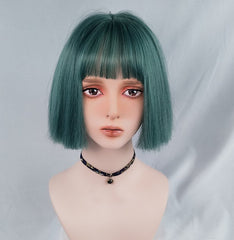 Blunt Cut Short Straight Bob Wig with Bangs