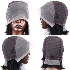 8'' Kinky Curly Short Human Hair Front Lace Pixie Cut Wig