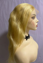 Long 613 Blonde Beach Wave HD Swiss 13x4 Front Lace Human Hair Wig