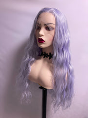 Long Light Purple Deep Curly Wave 13x4 Front Lace Wig