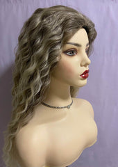 Long Ombre Blonde Latina Curly Wave Wig with Dark Root