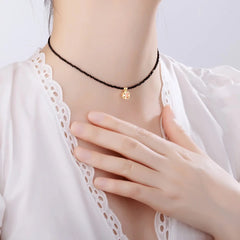 Mysterious Crystal Black Choker Necklace