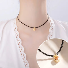 Mysterious Crystal Black Choker Necklace