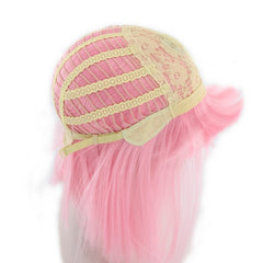 Short Pink Straight Blunt Cut Bob Wig for Cosplay