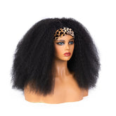Shoulder Length Black Kinky Straight Headband Wig for Black Women