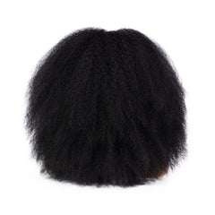 Shoulder Length Black Kinky Straight Headband Wig for Black Women