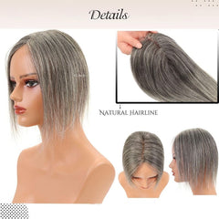 Synthetic Silky Straight Hair Topper for Women 10 Inch
