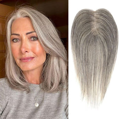 Synthetic Silky Straight Hair Topper for Women 10 Inch