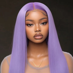 13x3 Frontal Lace Light Purple Free Part Straight Wig
