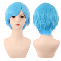 Baby Blue Layered Pixie Cut Side Swoop Wig for Cosplay 12 Inch