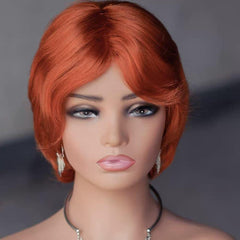 10 inch short orange human hair wig