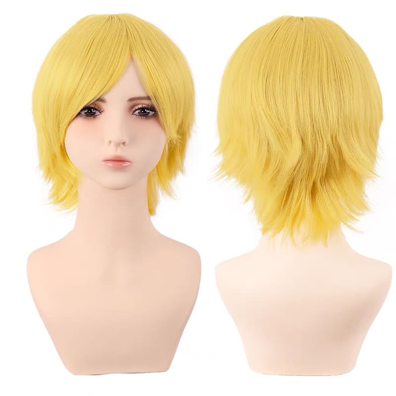 Yellow Layered Pixie Cut Wig for Cosplay 12 Inch