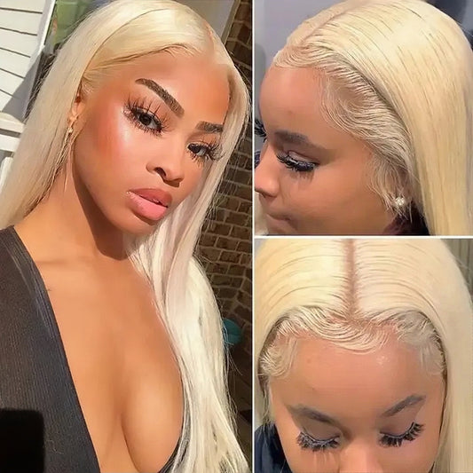 13x4 Lace Front 613 Blonde Straight Virgin Human Hair Wig