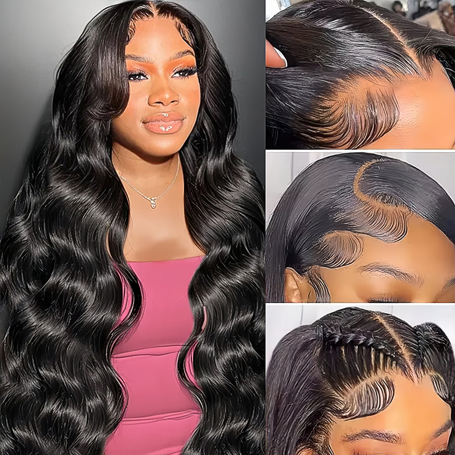 12A Brazilian Human Hair Black 13x4 Front Lace Body Wave Wig