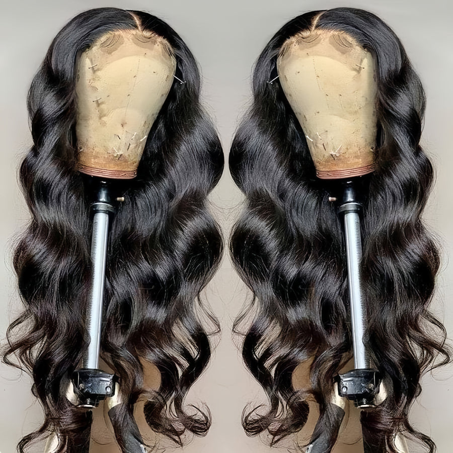 12A Brazilian Human Hair Black 13x4 Front Lace Body Wave Wig