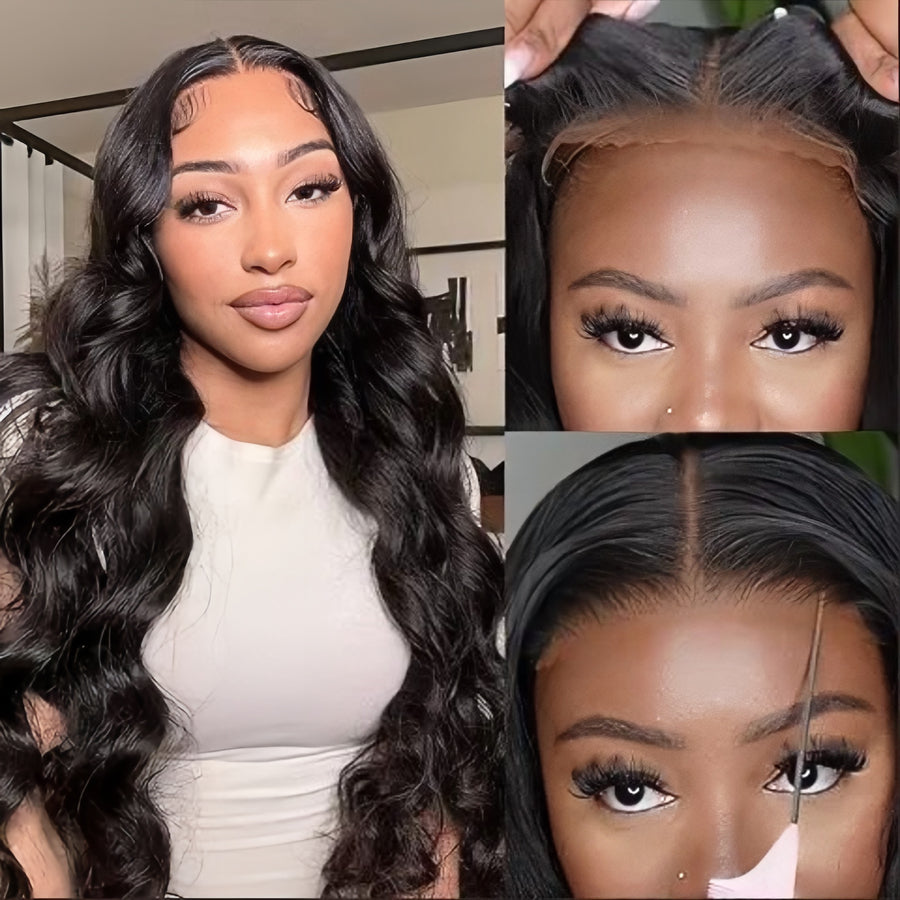 12A Brazilian Human Hair Black 13x4 Front Lace Body Wave Wig