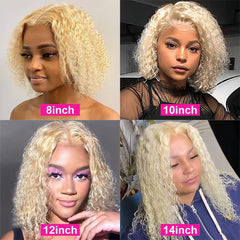 13x4 Frontal Lace 613 Blonde Color Deep Wave Human Hair Wig