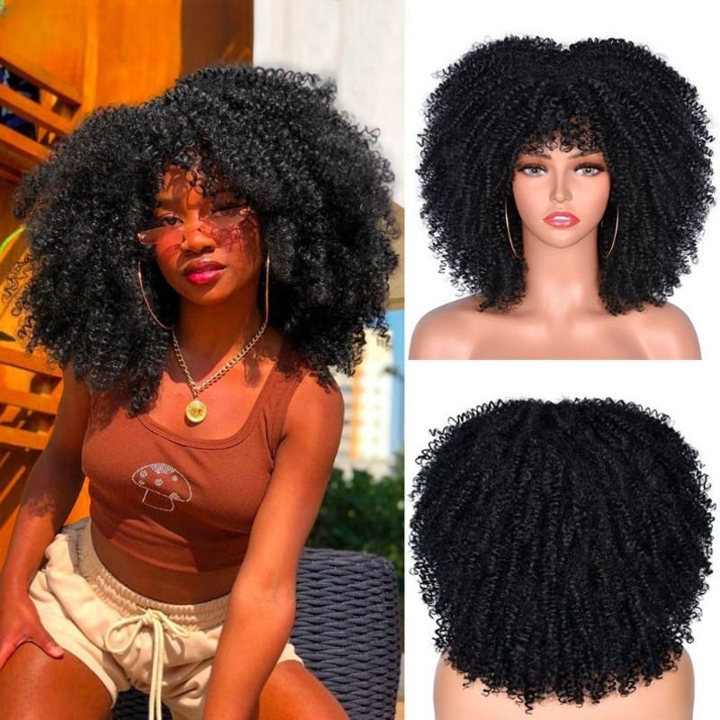 14 Inch Afro Kinky Curly Wig for Black Women