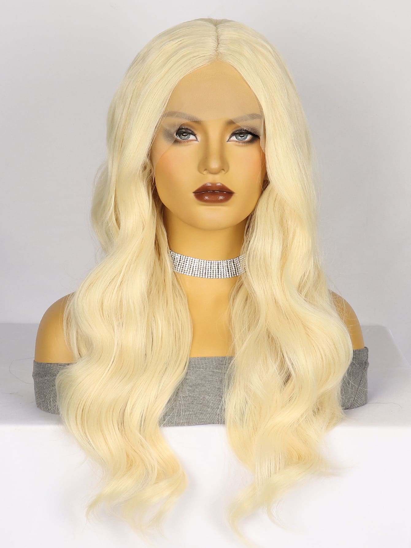 16-26 Inches Blonde Wavy Wig Front Lace