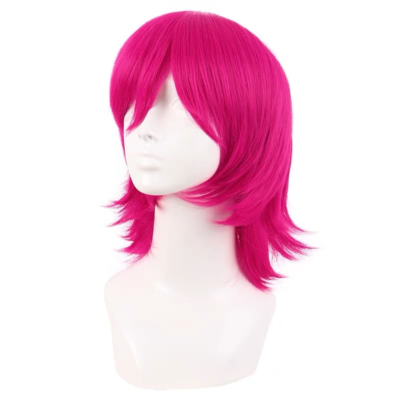 16 Inch Magenta Layered Micro Wavy Wig for Cosplay