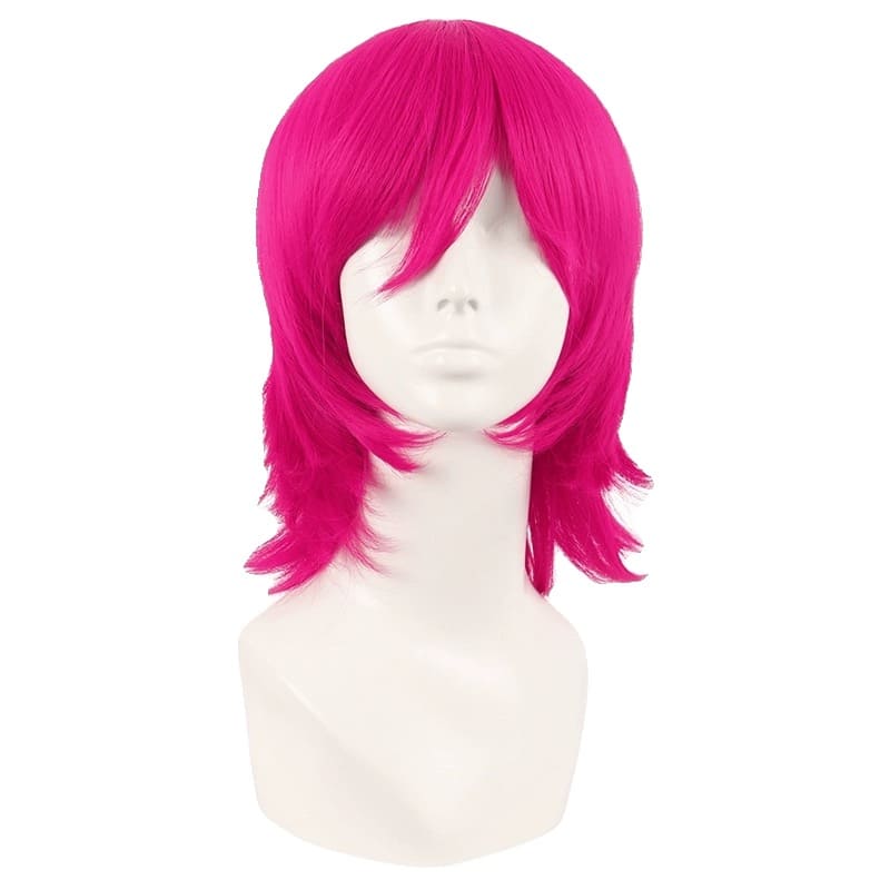 16 Inch Magenta Layered Micro Wavy Wig for Cosplay