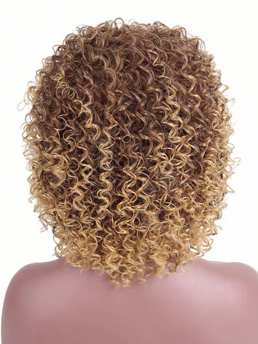 18 Inch Blonde Afro Kinky Curly Synthetic Wig