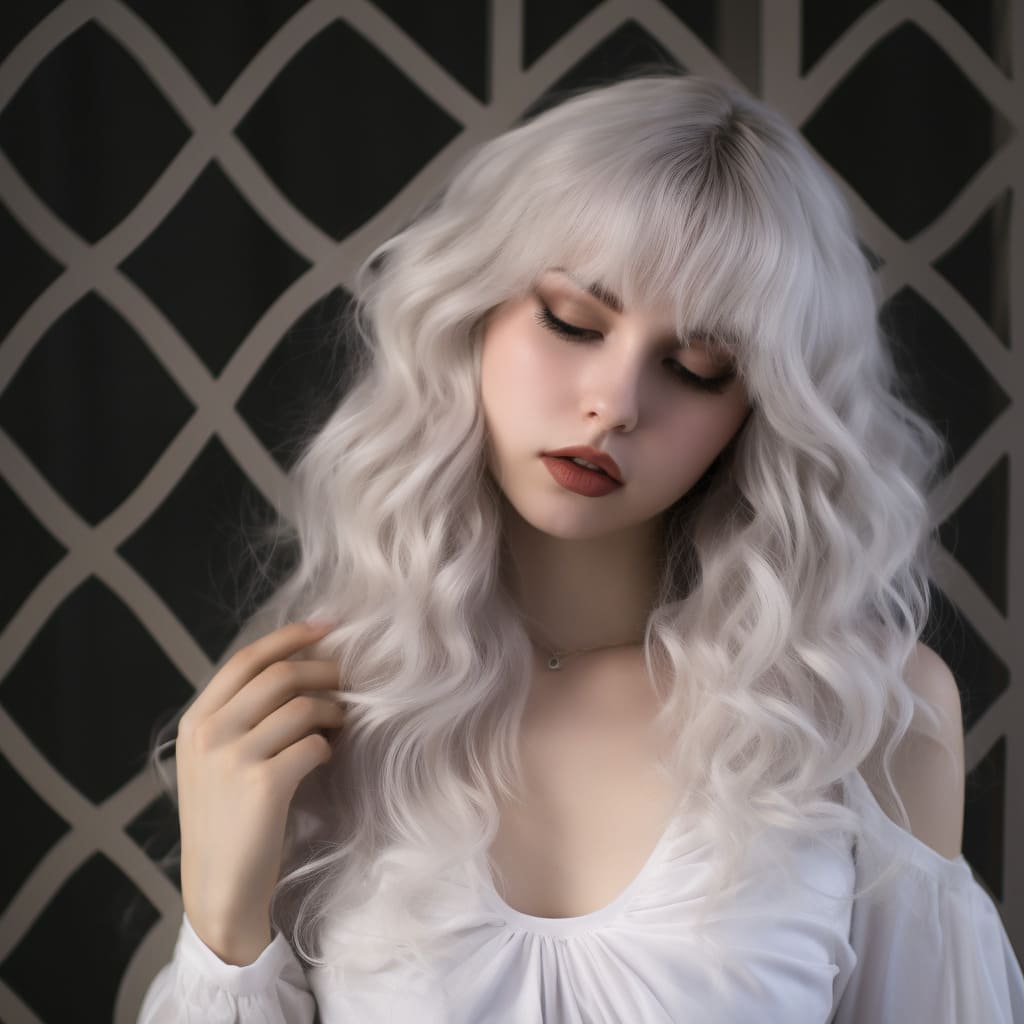 White sale wig medium