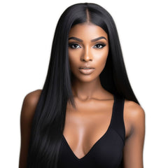 18 inch natural black straight wig