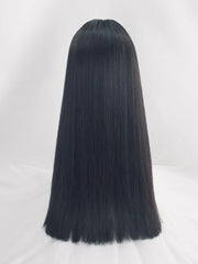 26'' Long Black Straight Wig with Bangs for Daily Use