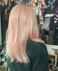 Ombre Pink Hand Made Front Lace Straight Wig