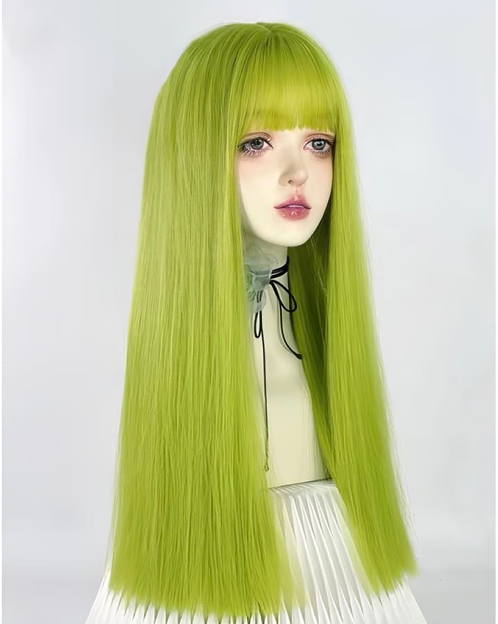 22'' Long Straight Y2K Wig with Bangs for Cosplay & Halloween