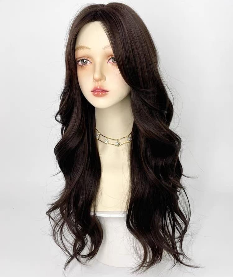 22 Inch Black Natural Wavy Wig