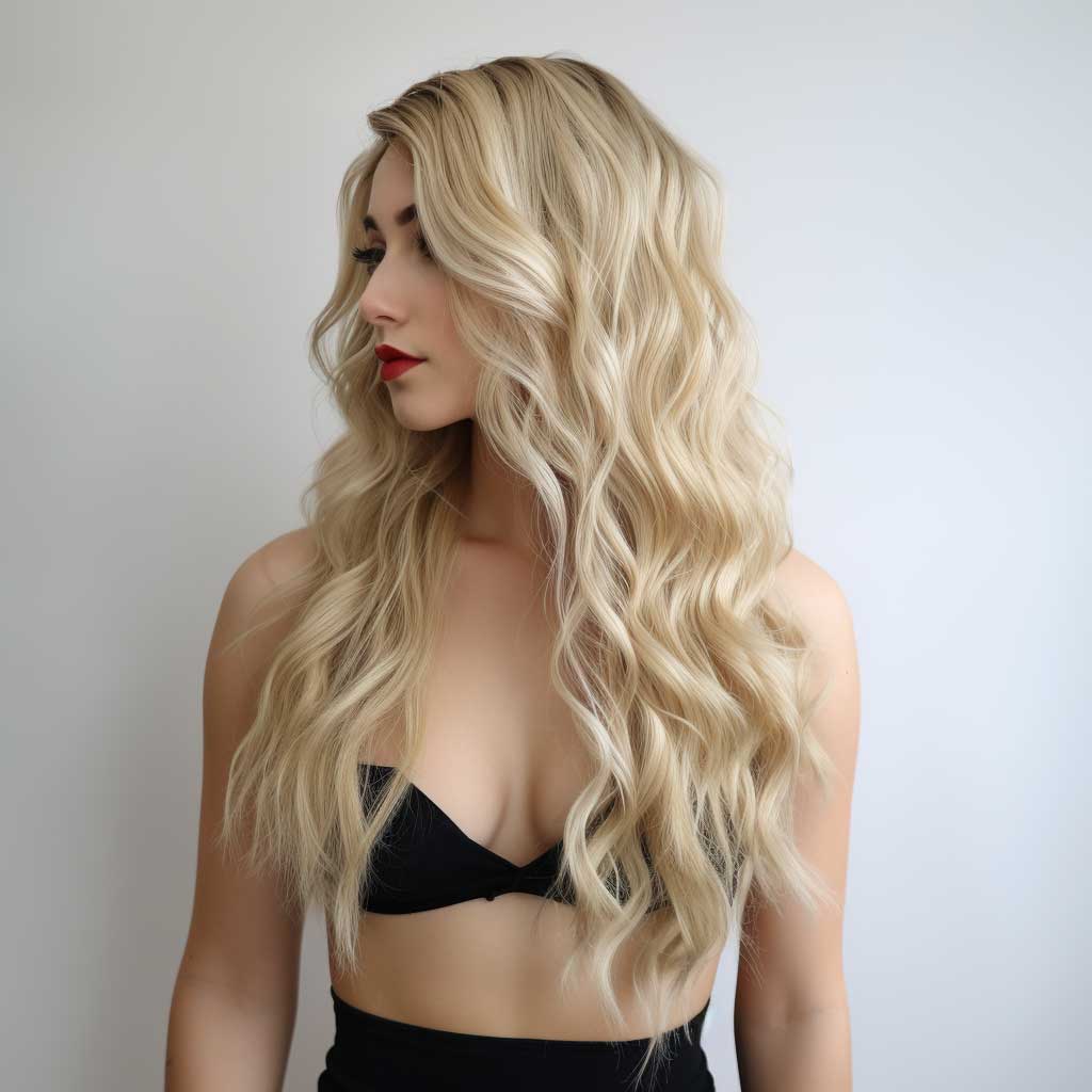 22 Inch Long Blonde Wavy Wig