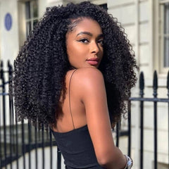 26 Inch Natural Black Long Afro Kinky Curly Wavy Wig