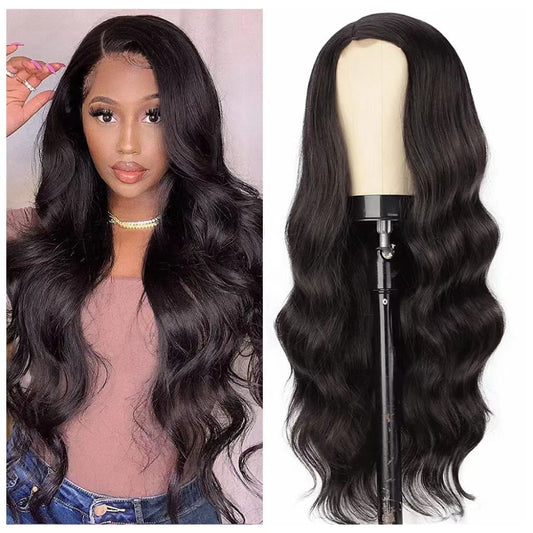30 Inch Long Black Body Curly Wavy Wig For Black Women Front Lace
