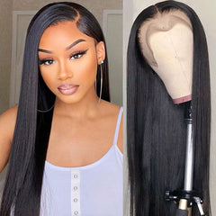 Brazilian Black 13x4 Front Lace Straight Human Hair Wig