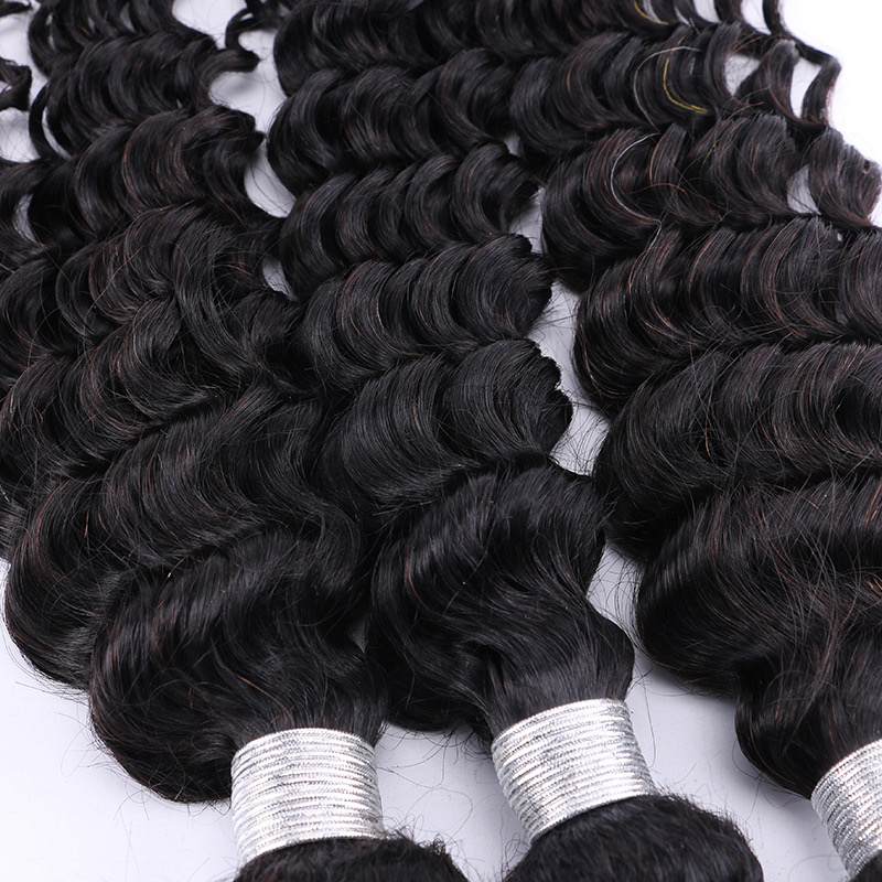 3A Real Hair Bundles Deep Curly Natural Color