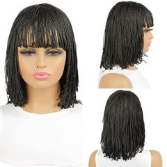 4x4 Clouser Lace Fringe Braided Bob Wig for Afro-American Women