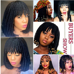 4x4 Clouser Lace Fringe Braided Bob Wig for Afro-American Women