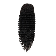 5x5 Frontal Lace Black Glueless Deep Wave Human Hair Wig