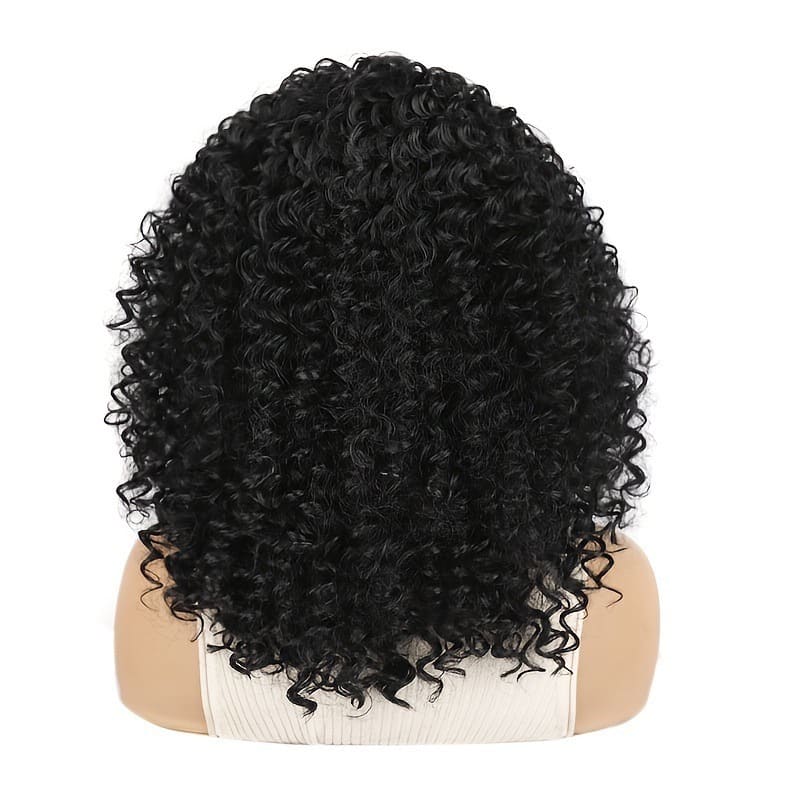 16 Inch Black Afro Kinky Curly Headband Wig for Black Women